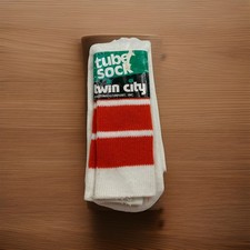 VTG 80's Twin City Tube Socks Orlon Acrylic Men's 6-10 Striped NOS Orange 90s