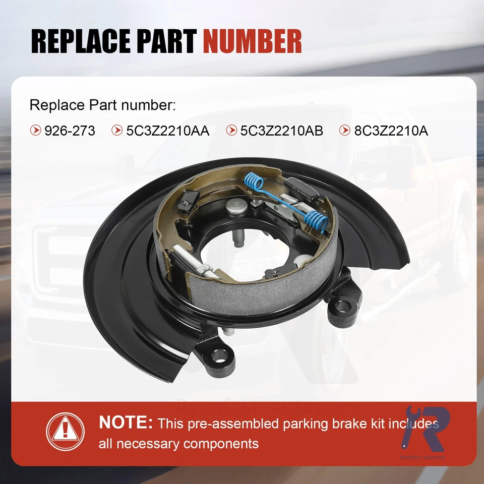 Placa de respaldo de freno trasero izquierdo apta para Ford F-250 F-350 F-450 Super Duty 926-273  Foto 3 de 4