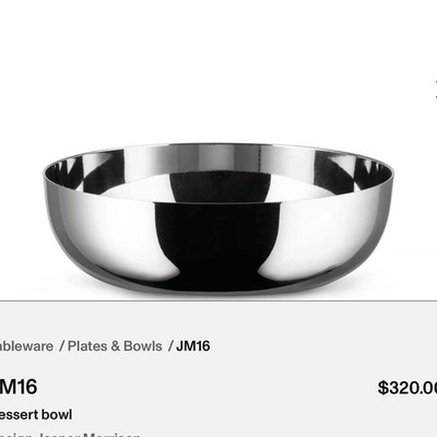 Alessi JM16 Dessert Bowls - Jasper Morrison Design - 18/10 Stainless Steel Set/2