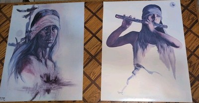 Popo-Ruby Lee ''Proud'' Hand Signed Print 22x 28'' And ''Morning'' Away 
