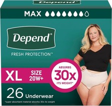 Depend XL Incontinence Underwear for Women Maximum - 26 Count