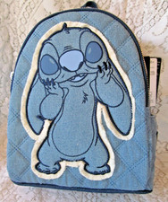 Loungefly Disney Stitch Denim Patchwork Mini Backpack NWT