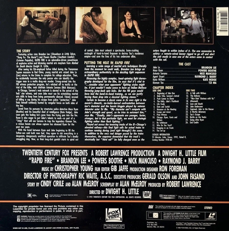 RAPID FIRE Unarmed and Extremely Dangerous  Laserdisc Stereo Extended Play - Image 2 of 2