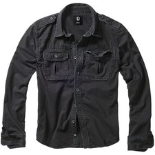BRANDIT INDIVIDUAL WEAR Men's Vintage Rugged Buttoned Long Sleeve Shirt, Options