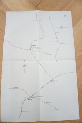 1915 North Eastern Railway Distance Diagram Plan Map Pickering Ref 53