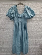 New Farm Rio Short Sleeve Cut Out Midi Dress Gray Blue Size XSmall