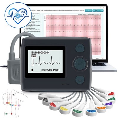 LivenpaceTH12 Portable 12-Lead Holter Monitor with AI ECG Analysis Software New