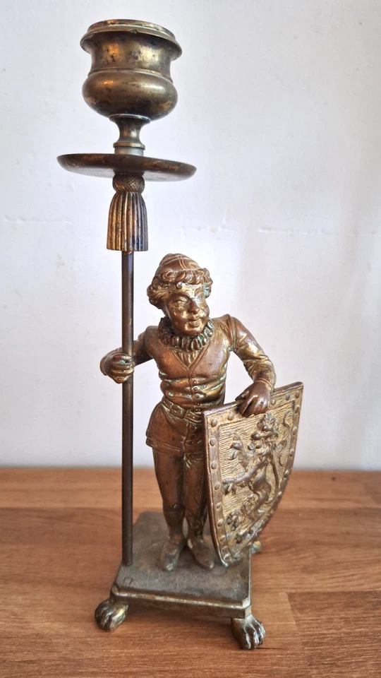 Paire de bougeoir ancien bronze - Photo 2/4