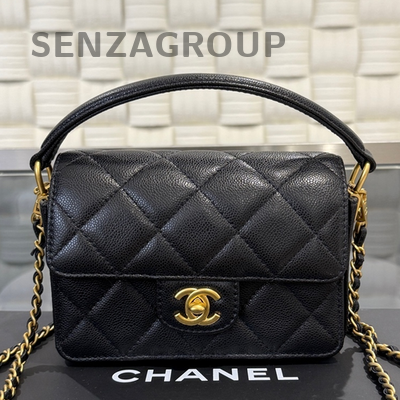 Chanel Black Gold CF Mini Chain Shoulder Crossbody Bag for Women