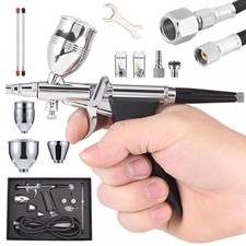 Mini Airbrush Compressor Kit Spray Gun Dual Action Air Brush Paint Model 0.3MM