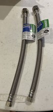 2 Pack BRASSCRAFT Braided Faucet Connector 3/8" Comp X 1/2" FIP X 12 Long