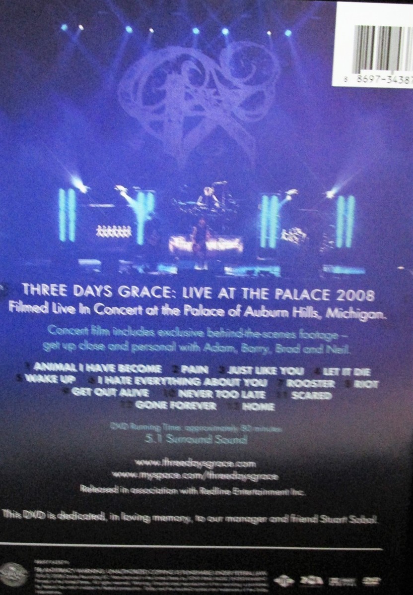 Three Days Grace - Live At The Palace DVD,NEW! Live Concert 13