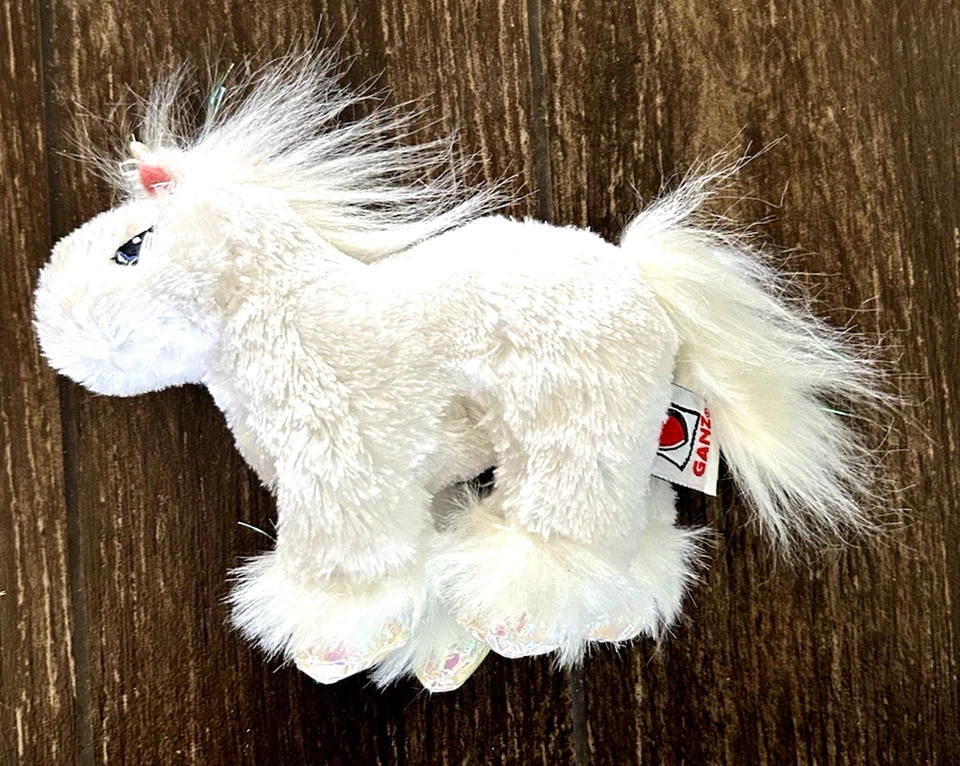 Ganz Lil Kinz 9” Unicorn White Sparkle Plush Stuffed Animal Toy No Code - Image 4 of 4