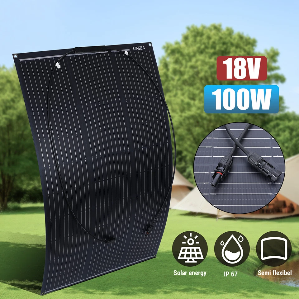 Módulo fotovoltaico mono panel solar flexible 400W 200W para central eléctrica camping RV barco Foto 4 de 4