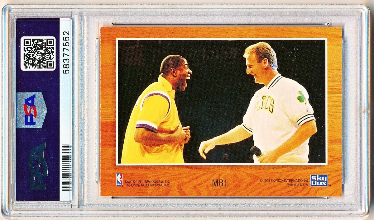 1993-94 Hoops Magic Johnson & Larry Bird Dual Auto #MB1 PSA/DNA 9