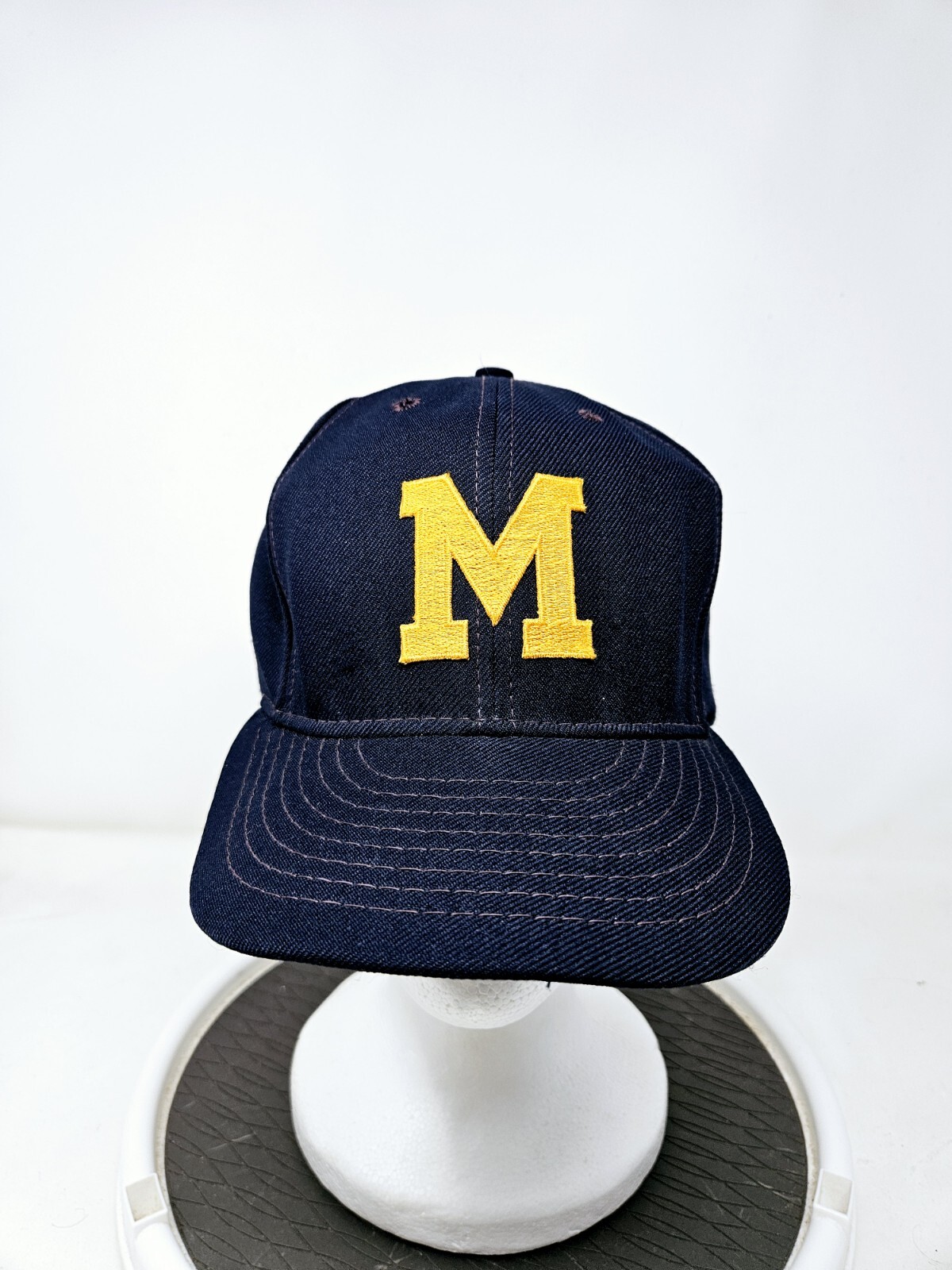 VINTAGE Michigan Wolverines 70s 80s University Square Trucker Hat NCAA USA Made