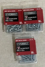 NEW #10 X 1-1/2 In. Phillips Flat Head Zinc Plated Sheet Metal Screw (50-Pack)