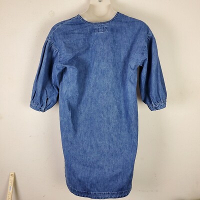 white christmas dresses Everlane Denim Popover Dress in Dark Indigo, Size XS, Cotton main image 1