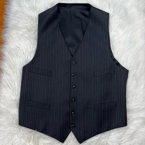 Jones New York Men Wool Suit 46L Pants 36x30.5 Vest Gray Striped Flannel 3PC - Picture 7 of 15