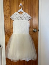 David Charles children wear dress for girls 11 years, Light Beige