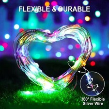 LED Solar String Fairy Lights Copper Wire Battery Powered 50/100/200 RGB D cor
