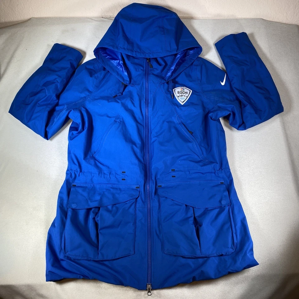 Abrigo de invierno NIKE SOCHI 2014 Olimpiadas para mujer azul con capucha talla XL Foto 2 de 4