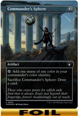 1x - Commander's Sphere - FOIL BORDERLESS - Commander Masters - C NM MTG