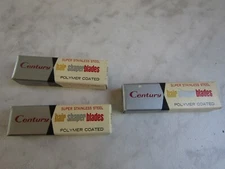VINTAGE CENTURY SUPER STAINLESS STEEL HAIR SHAPER BLADES Polymer Coated Lot of 3