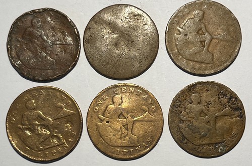 1930-1936 One Centavo Filipinas United States Admin WWII 6 Coins - Picture 2 of 2