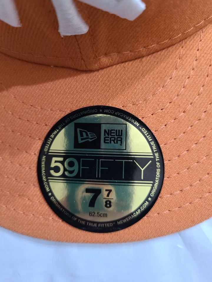 New Era 59Fifty MLB New York Yankees Licencia Naranja Gorra Ajustada 7 7/8 NUEVA Foto 2 de 4