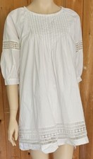 White XL Women Casual Summer Puff Short Sleeve O-Neck MINI Dress Sundress