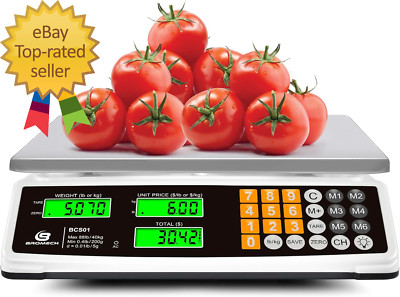 Price Computing Scale 88Lb/40Kg Commercial Food Scale for Produce Meat Weighing