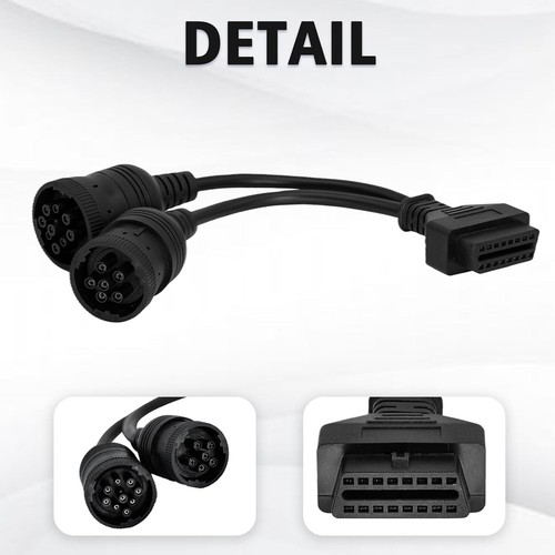 6+9pin to OBD2 16 pin Adapter Fit for Cummins Heavy Duty Truck Scanner Cable. - Picture 2 of 10