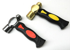 Ball Peen Stubby Brass  Steel Hammer Ergonomic Short Handle Metal Crafts 1Lb ea