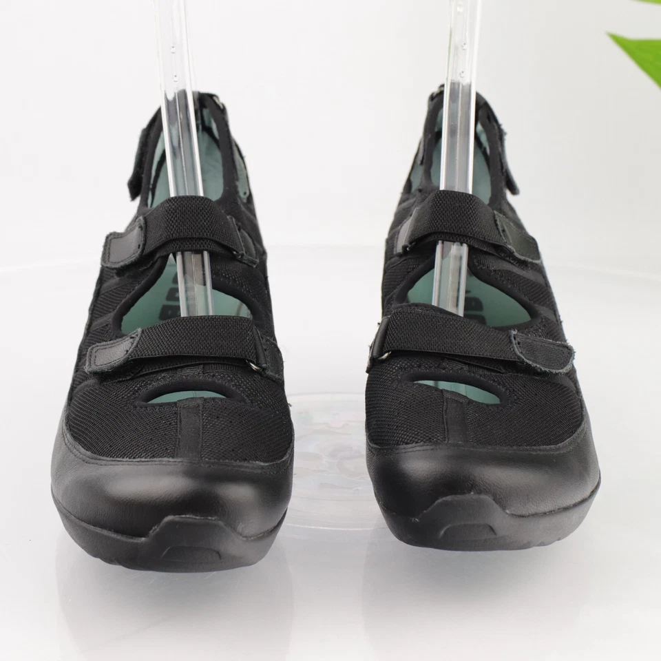 Zapato de tacón deportivo de malla de cuero negro talla 10 Tsubo para mujer Rhea Mary Jane Foto 2 de 4