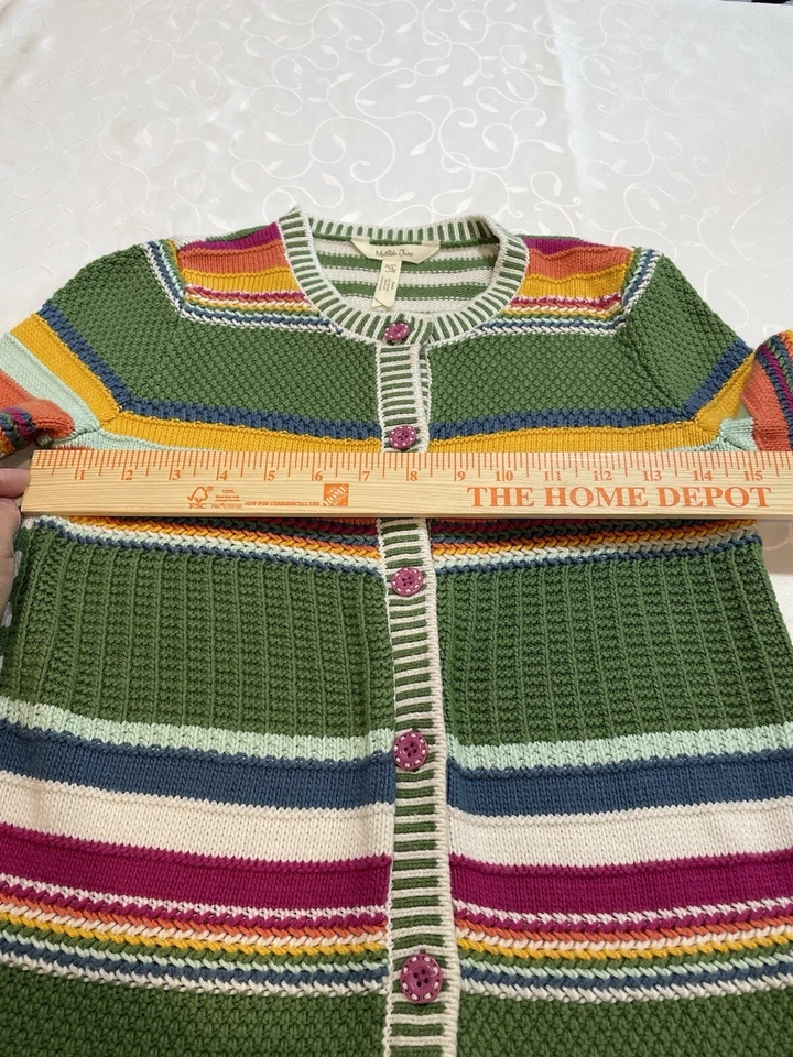 Cárdigan Suéter Matilda Jane Hip & Hygee Niñas Rayas Coloridas Talla 14 Foto 4 de 4