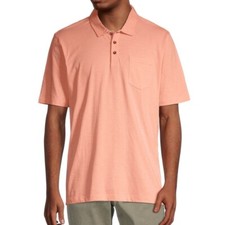 Ted Baker London Final Sale Men's Distanc Slub Cotton Polo Pocket Shirt Orange M