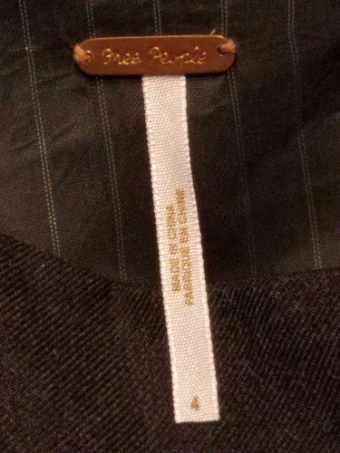 FREE PEOPLE dunkelgrau Druckknopf vorne Spitze abgestuft 70 % Wolle 30 % Rayon Rock Größe 4 - Bild 11 von 11