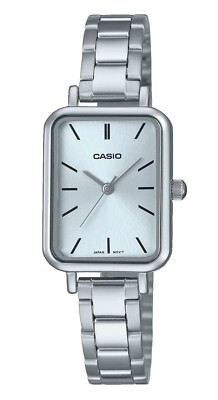 Casio LTP-V009D-2E Women's Rectangular Petite Stainless Steel Blue Dial Watch