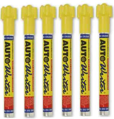 6ct USC Yellow Auto Writer Wet Erase Marker 37003 - Paint Marker Automotive