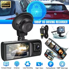 HD 1080P Car Dual Lens Dash Cam Front/Rear/Inside Video Recorder Camera G-sensor