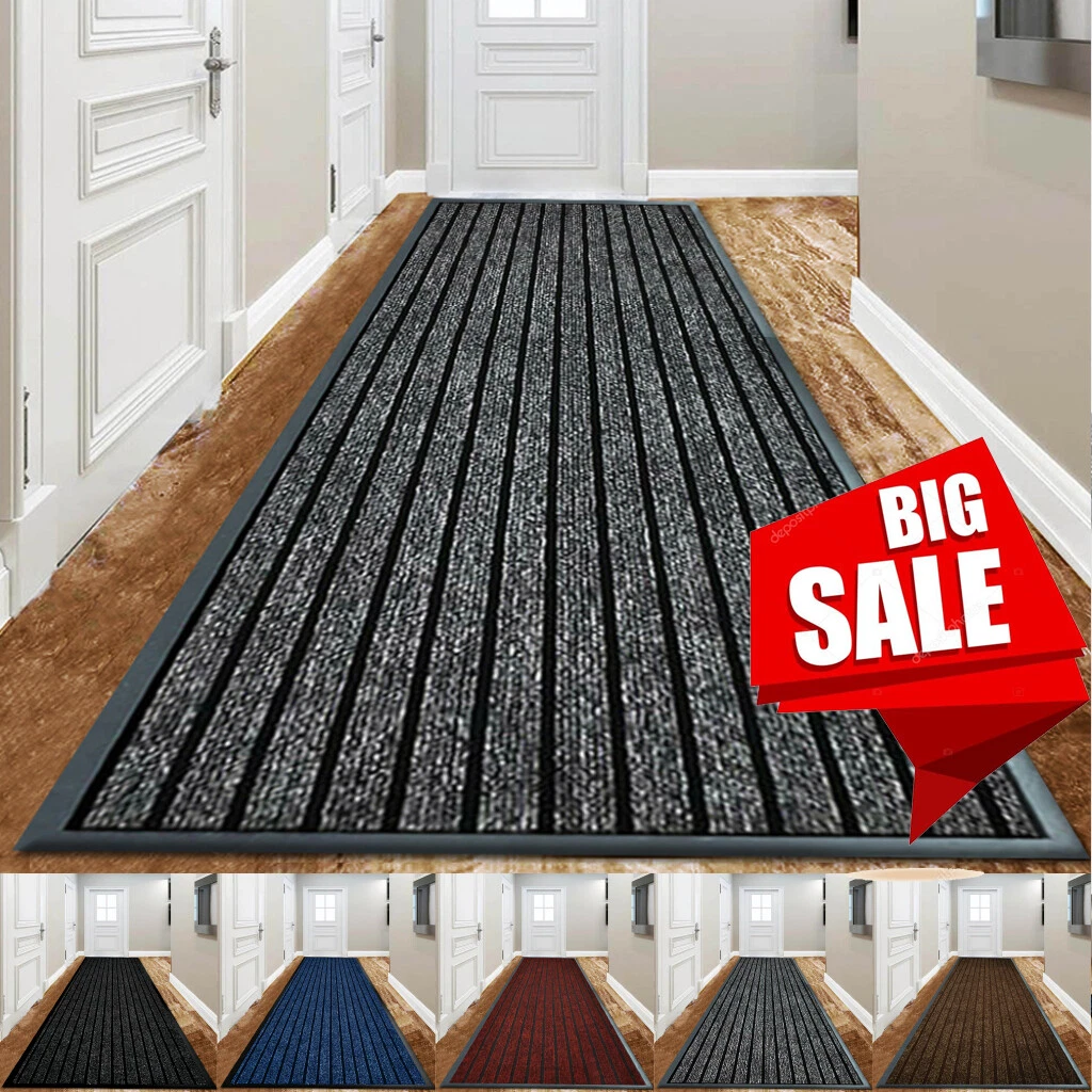 Heavy Duty Rubber Barrier Mat Non Slip Hall Hallway Kitchen Runner