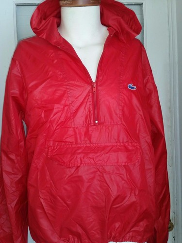 Mens Vintage Red IZOD LACOSTE Nylon 1/2 