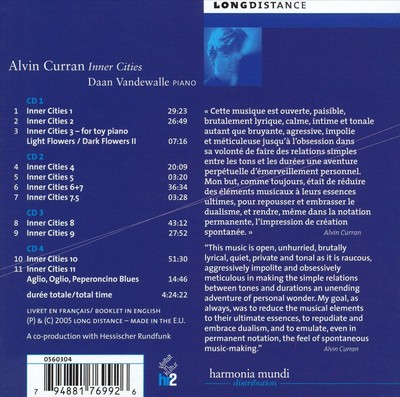 DAAN VANDEWALLE ALVIN CURRAN: INNER CITIES NEW CD