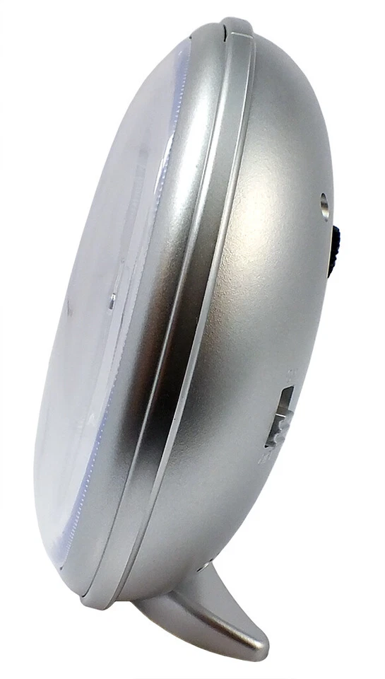 Atlanta Radio Sveglia Quarzo Color Argento Quadrante Bianco Plastica - Immagine 2 di 3