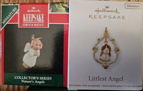 Lot 11 NOS Hallmark ANGEL miniature Ornaments Love Peace Nature's Crystal Gentle - Picture 2 of 14