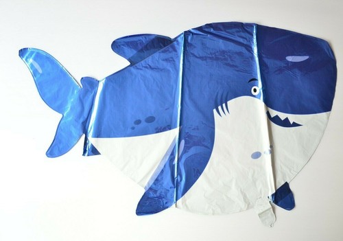 Shark Foil Balloon White Pointer Jumbo Helium Decoration Under the Sea Theme - Picture 2 of 2
