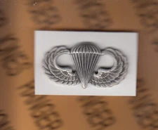US Army Airborne parachute wing ~1.5" Fullsized brushed Uniform badge award c/b