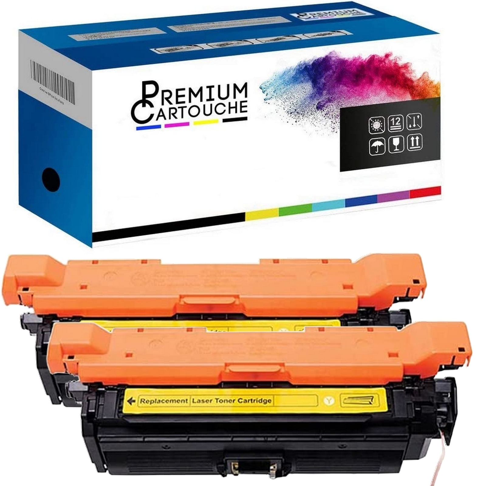 W9062MC Yellow pack de 2 toners de rechange contre les pannes d'encre HP M