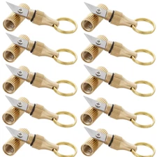 1-8x Brass Folding Knife Key Chain Unboxing Foldable Paper Pocket Accessories